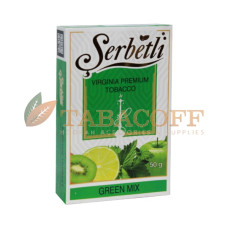 Тютюн для кальяна Serbetli Green Mix (М'ята, Лайм, Яблуко) 50 гр